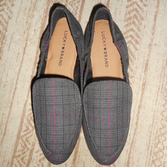 NIB Lucky Brand grey plaid loafer flat, size 7.5M - Picture 4 of 6